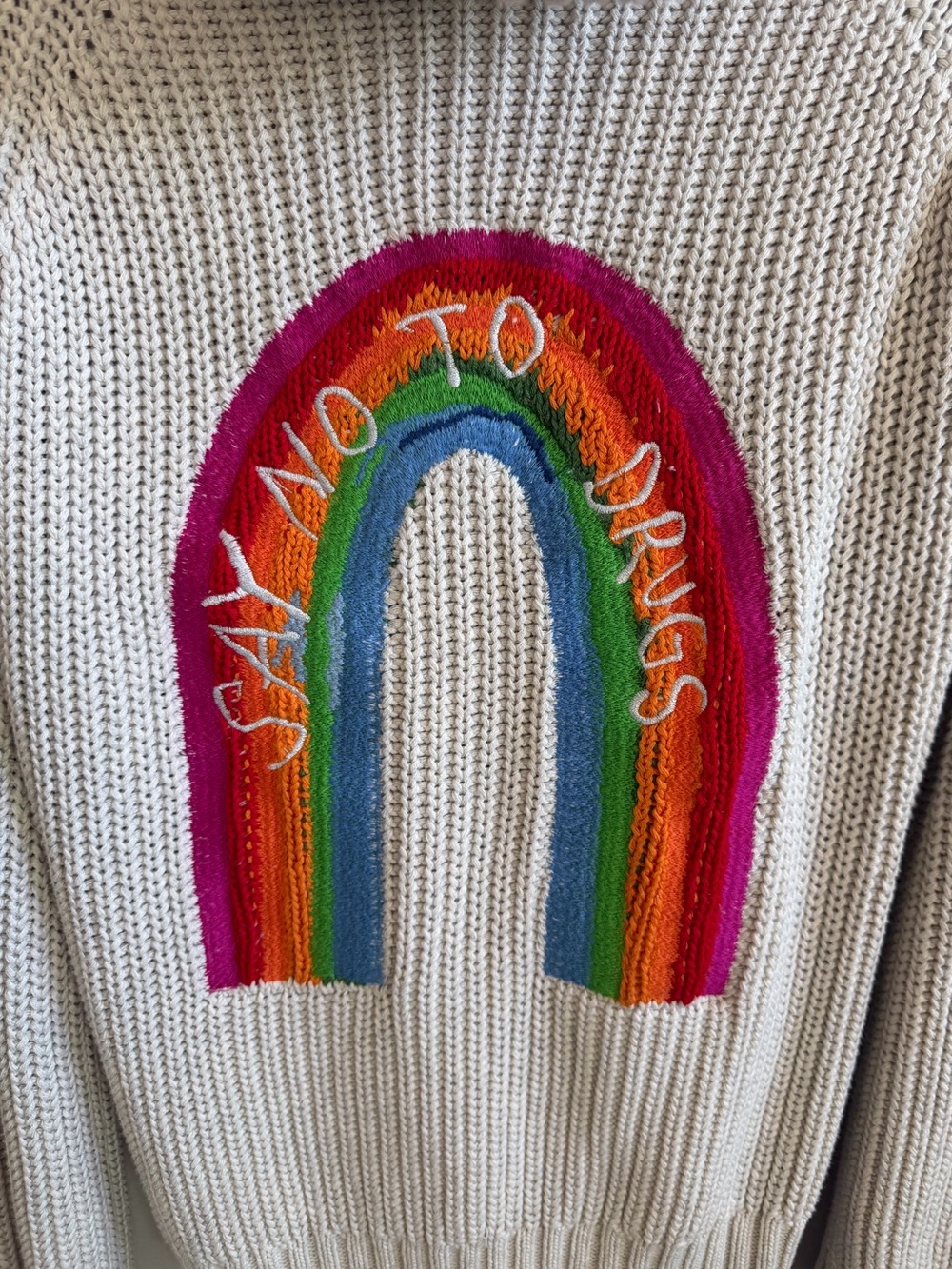 ZADIG & VOLTAIRE Anya Rainbow Zip Hoodie Ecru M - Picture 6 of 13